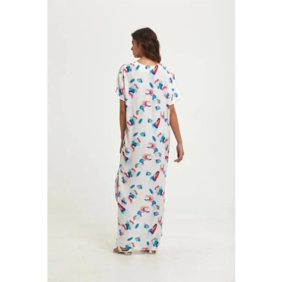 Marie Oliver Oliver Brushstroke Print Maxi Dress White Multi - Picture 6 of 10